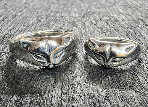 galcia RING "CAT" SILVER925 PAIR ガルシア ペアリング ネコ シルバー925 (24R-CAT001S)(24R-CAT101S)|galcia 店