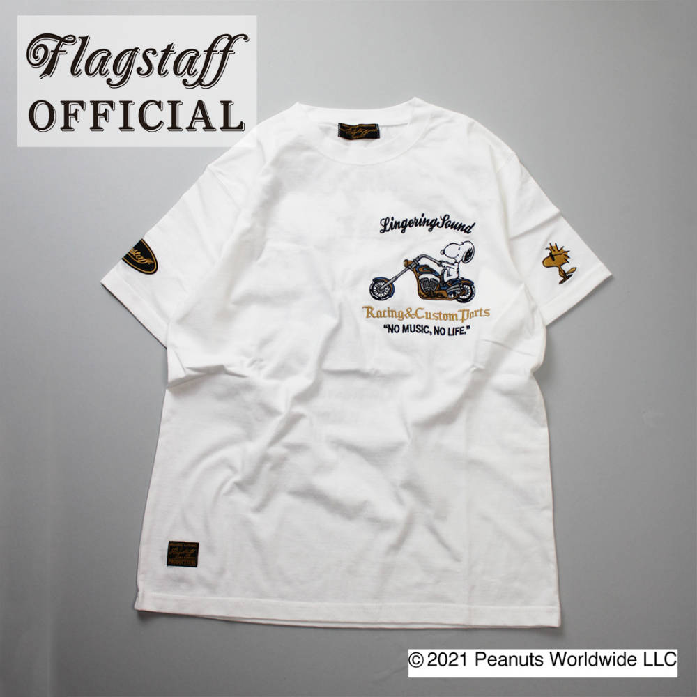 楽天市場 Flagstaff Snoopy スヌーピー Good Luck Tee コラボ Tシャツ Tシャツ カットソー オシャレ おしゃれ かわいい かっこいい メンズ レディース 男女兼用 ユニセックス M L Xl Xxl 白 黒 和柄 スカジャン 絡繰魂公式店