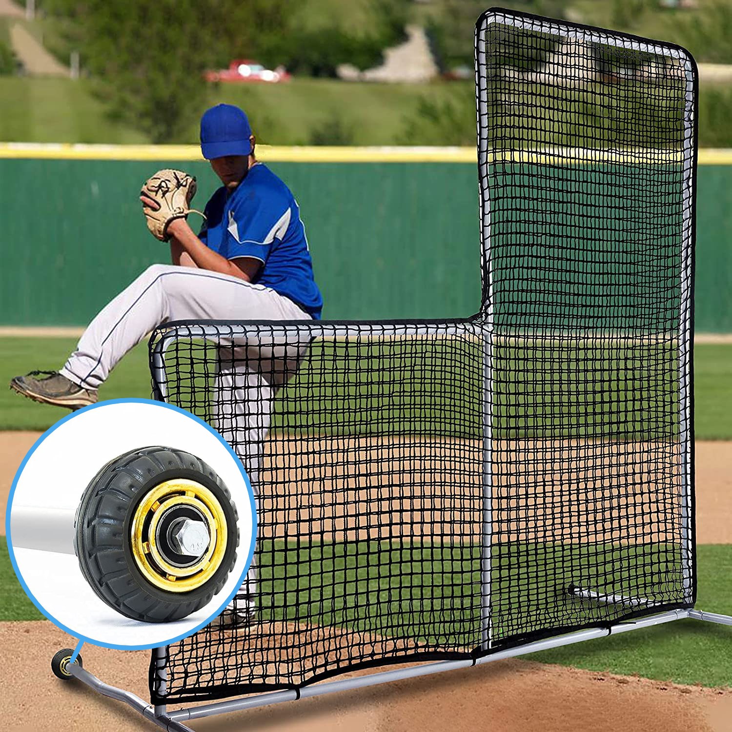 楽天市場】野球防球ネット 防球ネット 防球フェンス L字型 野球ネット