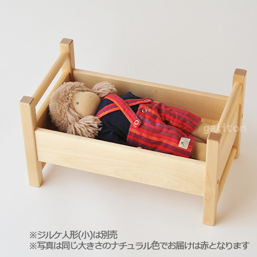 楽天市場 Jussila ユシラ社 人形用ベッド 小 赤 木のおもちゃがりとん