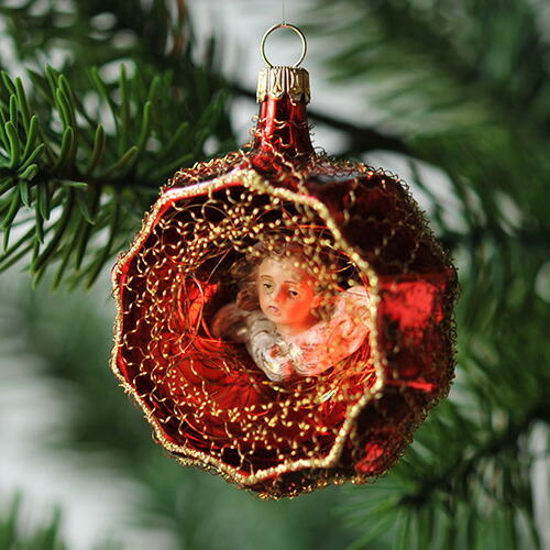 楽天市場】【オーストリア製】手作りガラス玉オーナメント（レース