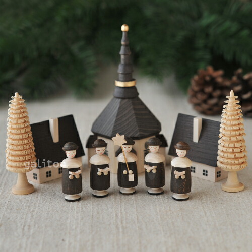 楽天市場】【xmas限定販売】 ザイフェン教会と聖歌隊 赤 : 木の