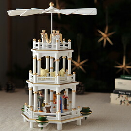 楽天市場】【xmas限定販売】 クリスマスピラミッド4段 聖誕 白 : 木の