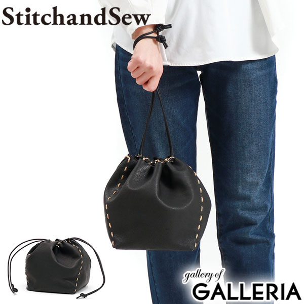 【最大48倍 7/25限定】 ステッチアンドソー バッグ StitchandSew スモール 巾着バック 巾着 巾着型バッグ ハンドバッグ 豚革 本革 レザー A5 小さい 軽量 レディース 日本製 SG10|ギャレリア Bag&Luggage ANNEX