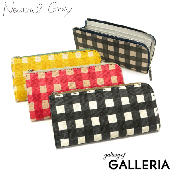 【当店限定 エントリーで最大21倍】 ニュートラルグレイ 長財布 Neutral Gray クルーセ WALLET 財布 L字ファスナー サイフ 大容量 薄い 薄型 軽い カード チェック柄 本革 日本製 レディース 1316-629