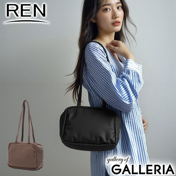 【最大36倍 4/20限定】 もれなくレザー巾着プレゼントREN トートバッグ レディース 小さめ ファスナー付き レン バッグ レザー カバン ブランド A5 ゴートレザー 山羊革 革 横型 肩掛け 大人 スクエア シンプル BARE スラウチーボックスバッグS 1-11-40677