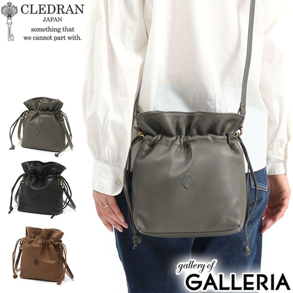 【最大46倍 10日2時迄】 ノベルティ付 クレドラン ショルダーバッグ CLEDRAN ANNE アネ 2WAY SHOULDER ショルダー 本革 レザー 巾着 バッグ 革 斜めがけバッグ 日本製 ブランド レディース CL-3208