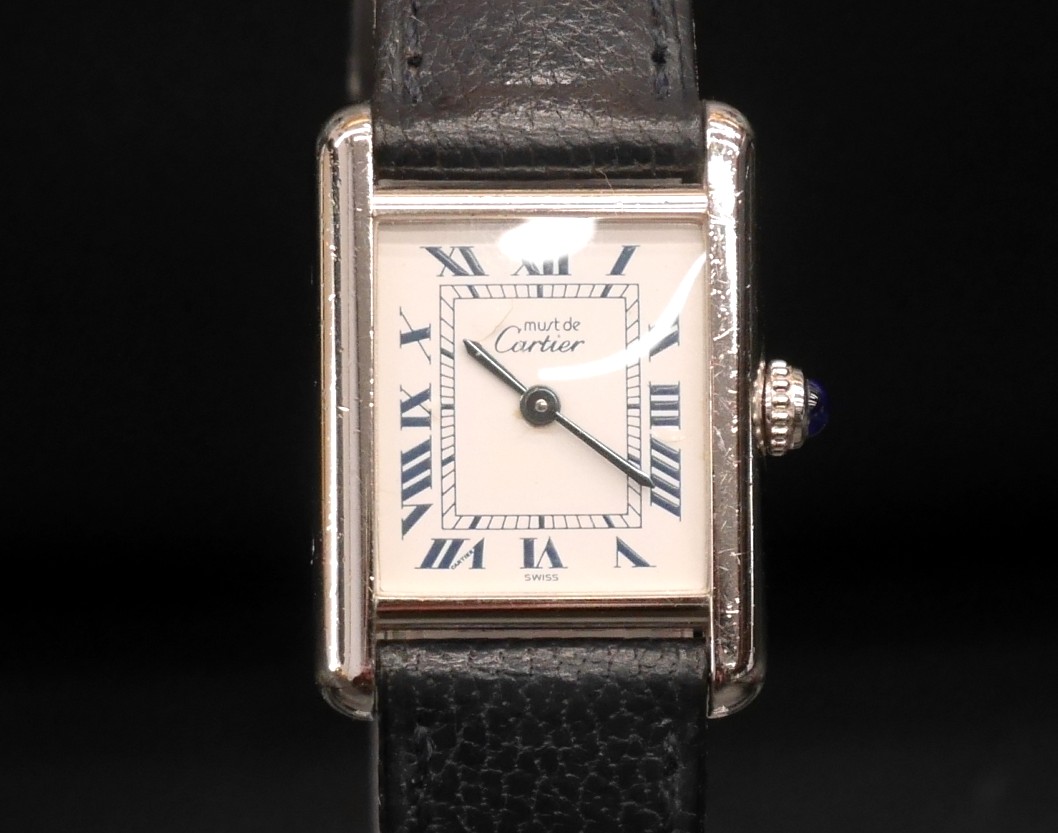 美品 カルティエ マスト タンク アイボリー ローマン LM Cartier カルティエ マストタンクLM 1980年代 アイボリーローマン 手巻き