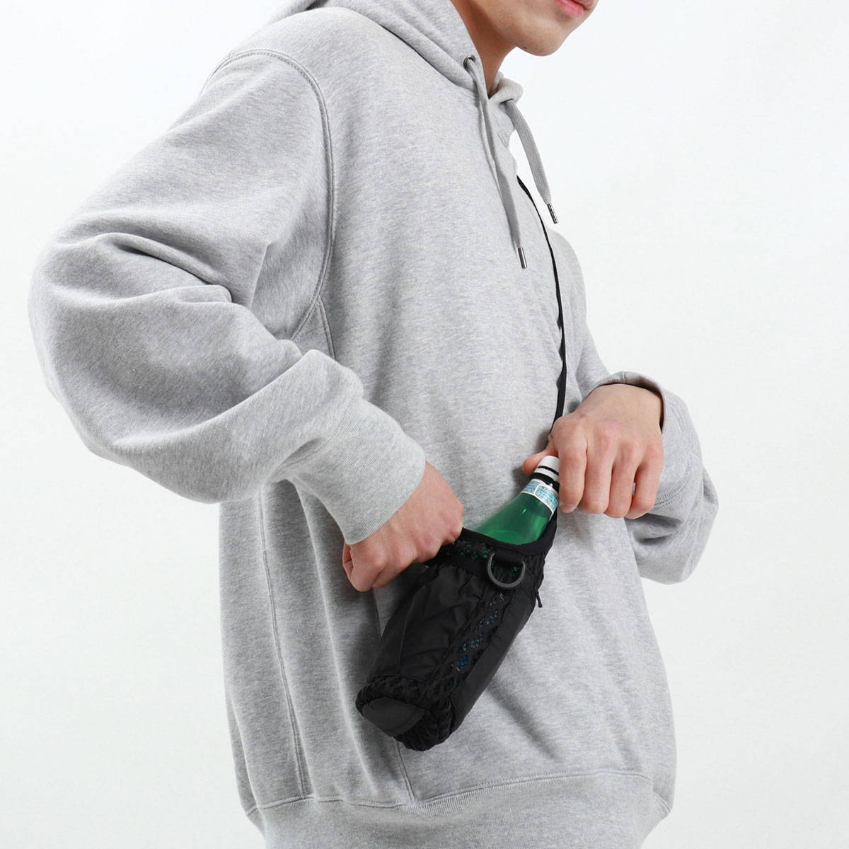 スノーピークボトルホルダーsnowpeakDoubleFaceMeshShoulderBagボトルキャリア水筒カバー500mlショルダーメッシュ軽量メンズレディースAC-22SU008BK