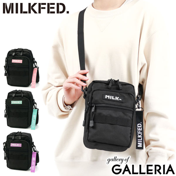 ミルクフェド ショルダーバッグ MILKFED. ACTIVE FRONT POCKET MOLLE SHOULDER BAG ミニショルダー バッグ ショルダーポーチ 斜めがけ 縦型 小さめ 軽量 コンパクト ロゴ ワッペン 旅行 高校生 女子 レディース 103224053003