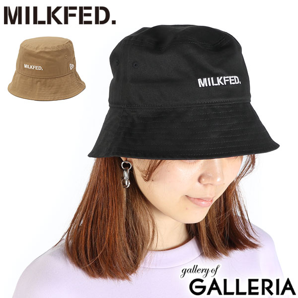 【最大43倍 17日10時迄】 ミルクフェド ハット レディース アウトドア MILKFED. 夏 春 ブランド 帽子 バケットハット バケハ ニューエラ コラボ コットン 黒 ベージュ バケット かわいい おしゃれ MILKFED.xNEW ERA STENCIL LOGO HAT 103242051001