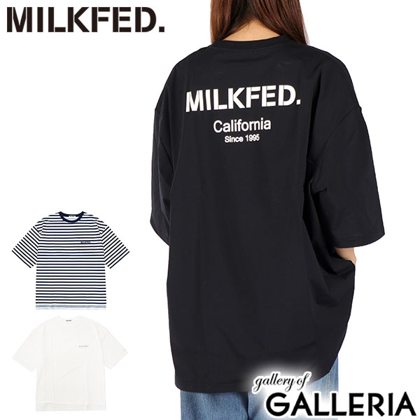 【最大58倍 4/10限定】 ミルクフェド Tシャツ レディース MILKFED. ビッグシルエット ラッシュガード ポケT ポケット付き 水陸両用 Ocean Pacific コラボ ロゴ バックプリント MILKFED. ×OP RASH GUARD POCKET TEE 103252011008