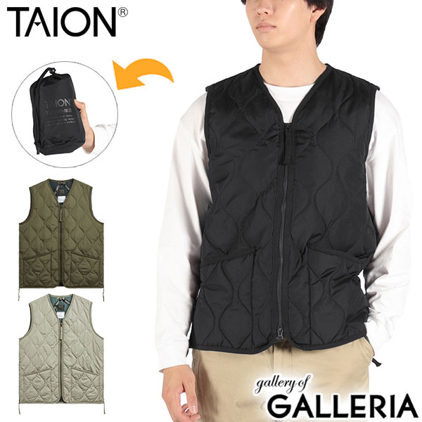 タイオン ダウンベスト メンズ レディース TAION Vネック ダウン ベスト 軽量 防寒 洗える ファスナー ジッブ アウター カジュアル MILITARY LINE ミリタリー Vネックジップ ダウンベスト TAION-001ZML-1 7,029円