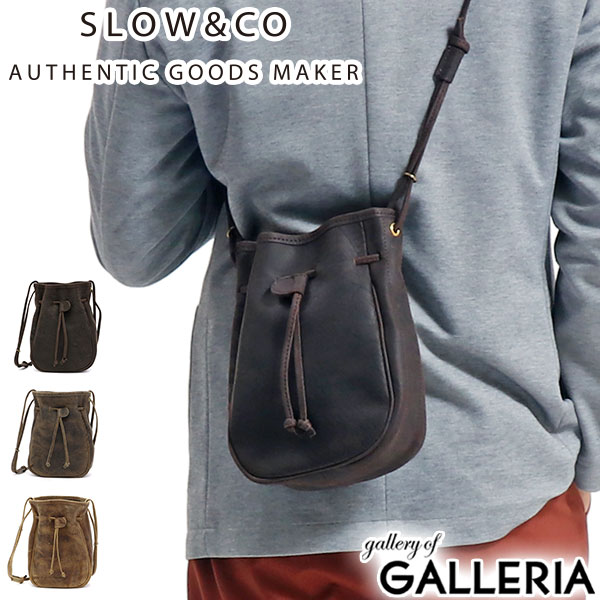Slow Shoulder Bag Kudu Draw String Drawstring Men Women Leather 49s200i