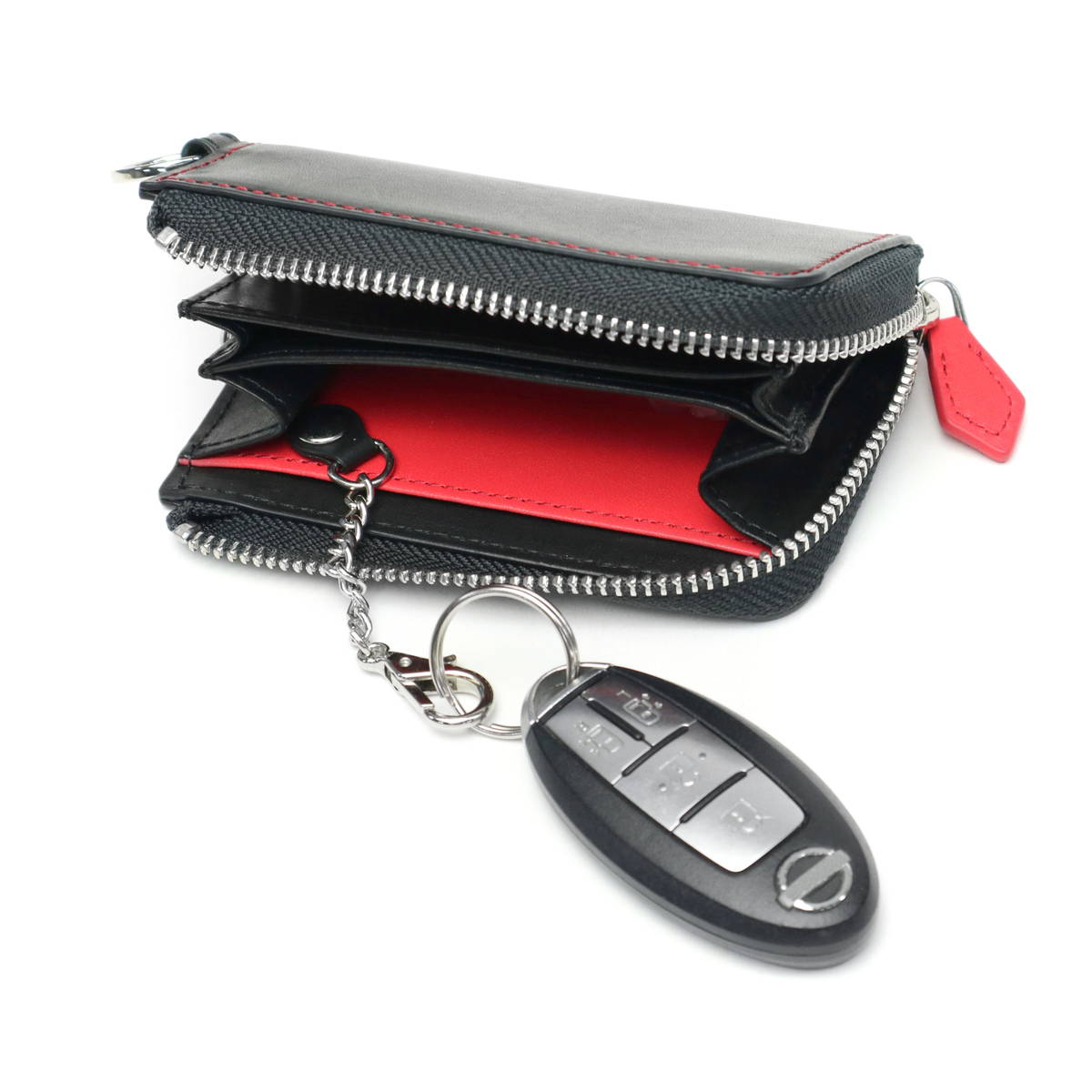 新しいコレクション ゾナール キーケース Zonale Rosso ロッソ カードポケット レザー 革 本革 スマートキー スマートキーケース 車 ブランド メンズ レディース Zonale ゾナール Rosso ロッソ キーケース スマートキー スマートキーケース カード入れ 多機能 Suica