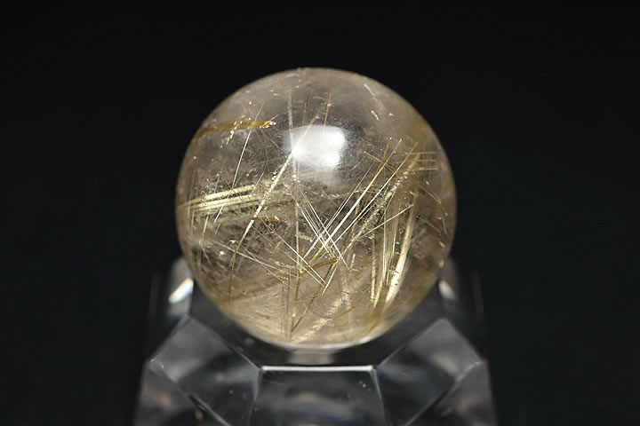 楽天市場】【一点物】【希少】ガーデンルチルクォーツ 丸玉 スフィア