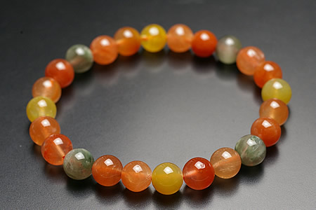 高品質 ミックスルチルクォーツ 約9.8mm ブレスレット② ミックスルチルクォーツのパワーストーン・ブレスレット10mm玉