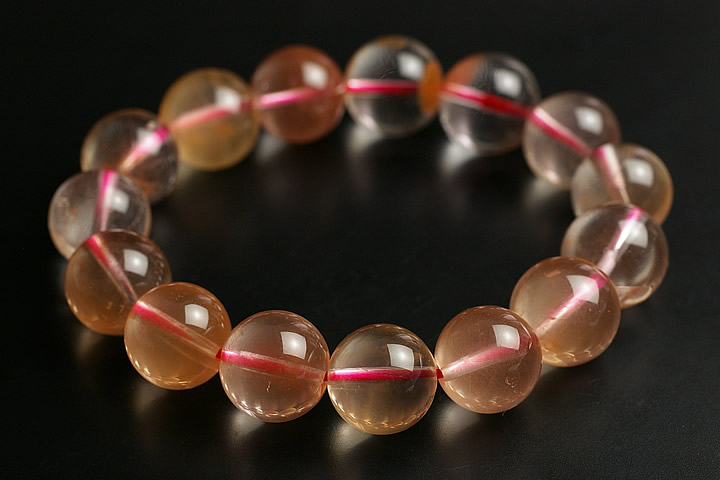 13mm4A天然ピンククォーツブレスレット(マダガスカル産)｜ギャラリーメイスン