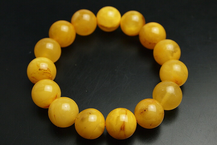 楽天市場】鑑定済 天然琥珀 蜜蝋 ミツロウ ブレスレット 天然石