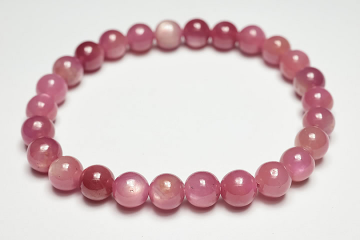 楽天市場】8〜10mmスターピンクサファイアブレスレット