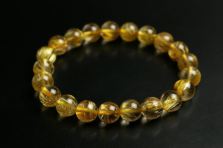 9mmキャッツアイルチルブレスレット　プレミアムグレード 9mmキャッツアイ太陽ルチルブレスレット ファイナルグレード