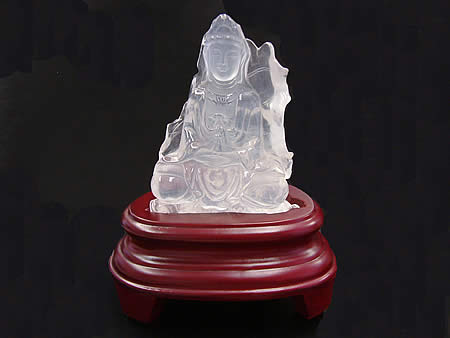 楽天市場】天然水晶観音彫り置物｜パワーストン水晶 観音様 置物