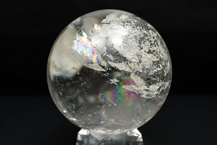 53mmレインボー水晶丸玉 ブラジル産