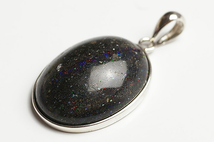 18金ブラックオパール☆ドルフィンデザインペンダントトップ☆美品 forestblue_6109