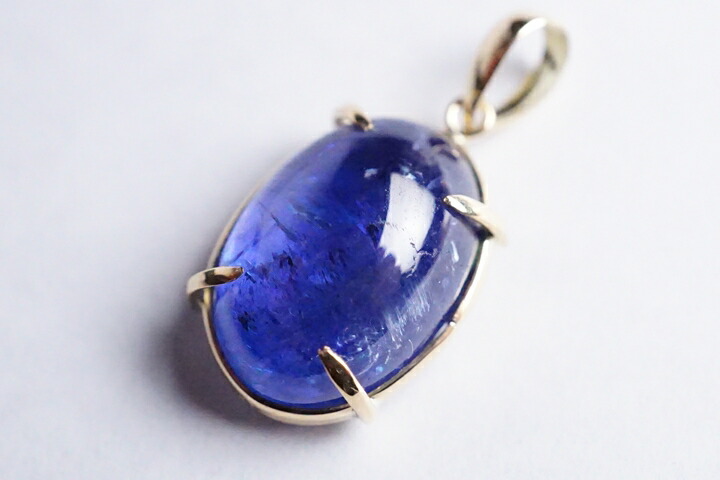 楽天市場】タンザナイト 10mm原石 ペンダントトップ K18YG 0.81g