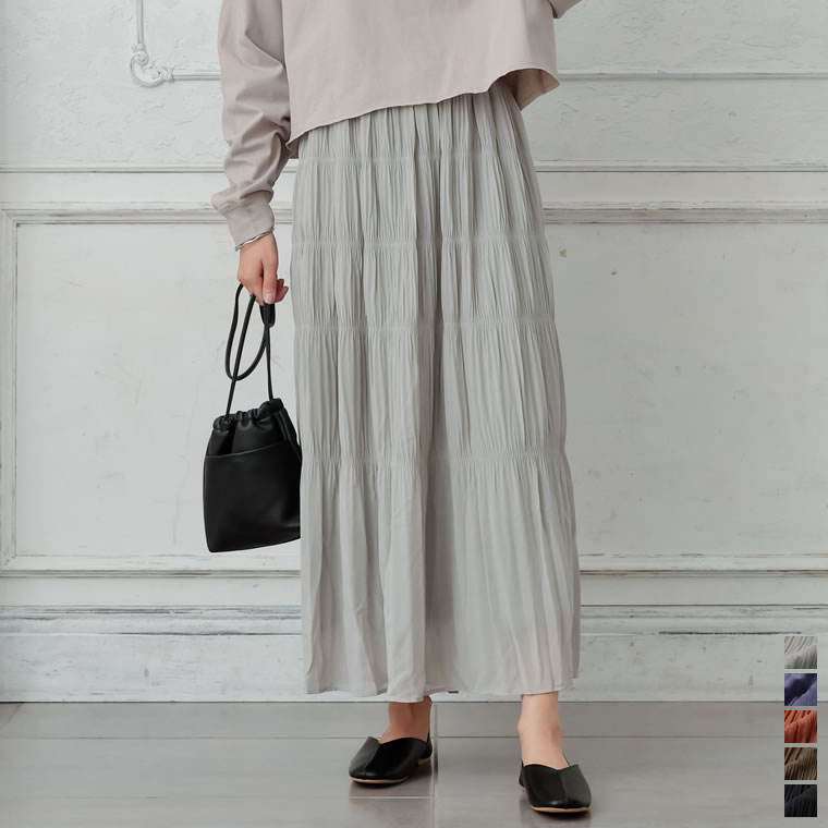 楽天市場 アウトレットフェア 70 Offクーポンご利用で1 152円 贅沢な大人のティアードで華やかな夏にsc M Lサイズ 低身長 向けsサイズ有 ギャザーティアードマキシスカート レディース ティアードスカート マキシスカート くすみカラー 小柄 背が低い Re Edit