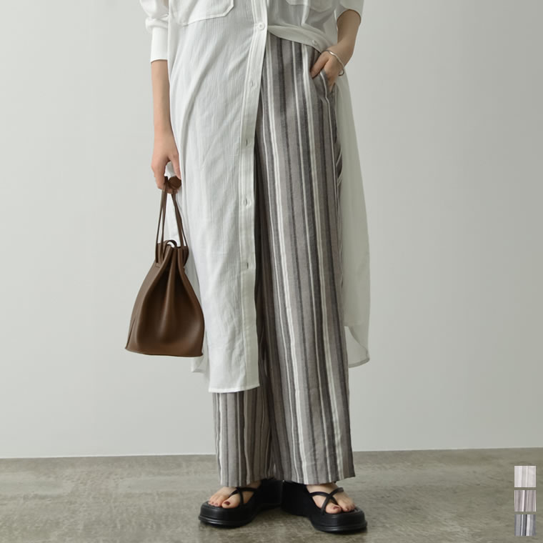 楽天市場 Autumn Pre Sale リラクシー さわやかなリネンライクパンツフリーサイズ リネンライクストレイプストレートパンツ レディース ストレートパンツ イージーパンツ リラックスパンツ 21春 Re Edit リエディ