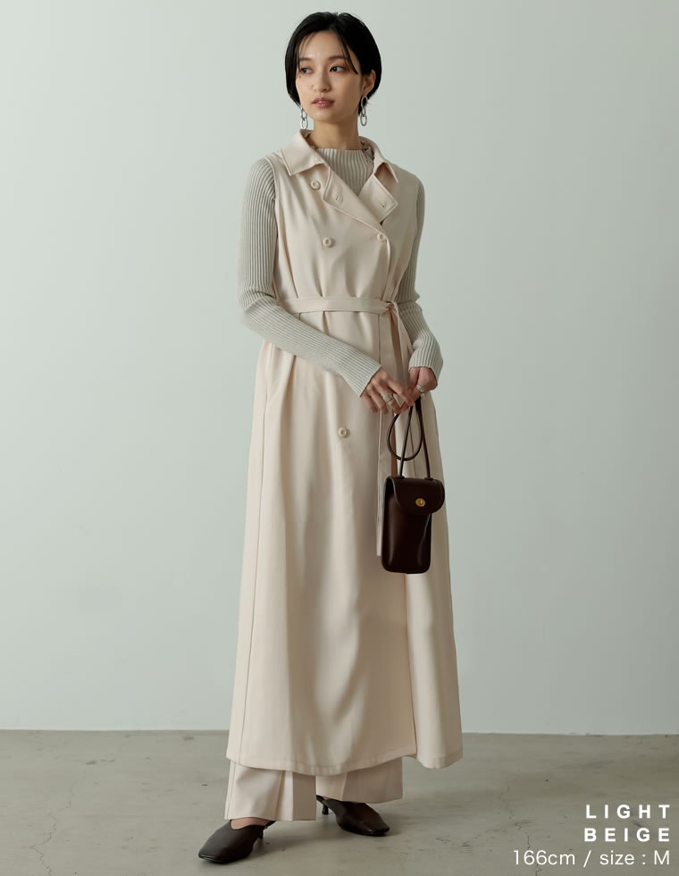 MR.GENTLEMAN ノースリーブトレンチコート シルク混 Lサイズ 【公式通販】