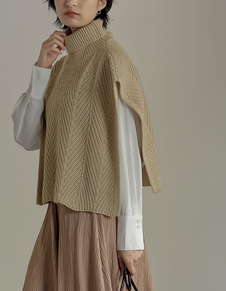 新品 未使用 ✨アートミックス ボトルネック ポンチョ 風 変形ベスト フリー HYKE＞新作入荷 09.17 | st company online store 入荷案内ブログ