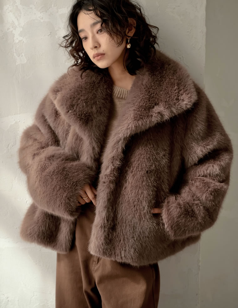 毛皮　サフロン ファーコート　13サイズ　ブラウン　レディース マホガニーミンク MINK ファーコート 毛皮コート ブラウン系