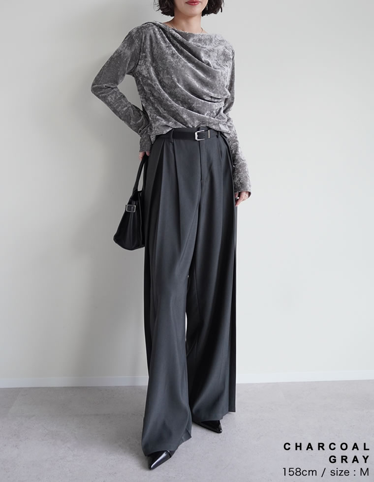 【限定！15%OFFクーポン】シアーフロッキードレープ長袖ベロアトップス レディース 秋 冬 リエディ トップス Tシャツ カットソー 長袖 ベロア ドレープ フロッキー シアー プルオーバー ロンT ドレープ メッシュ レイヤード 重ね着 [mb]