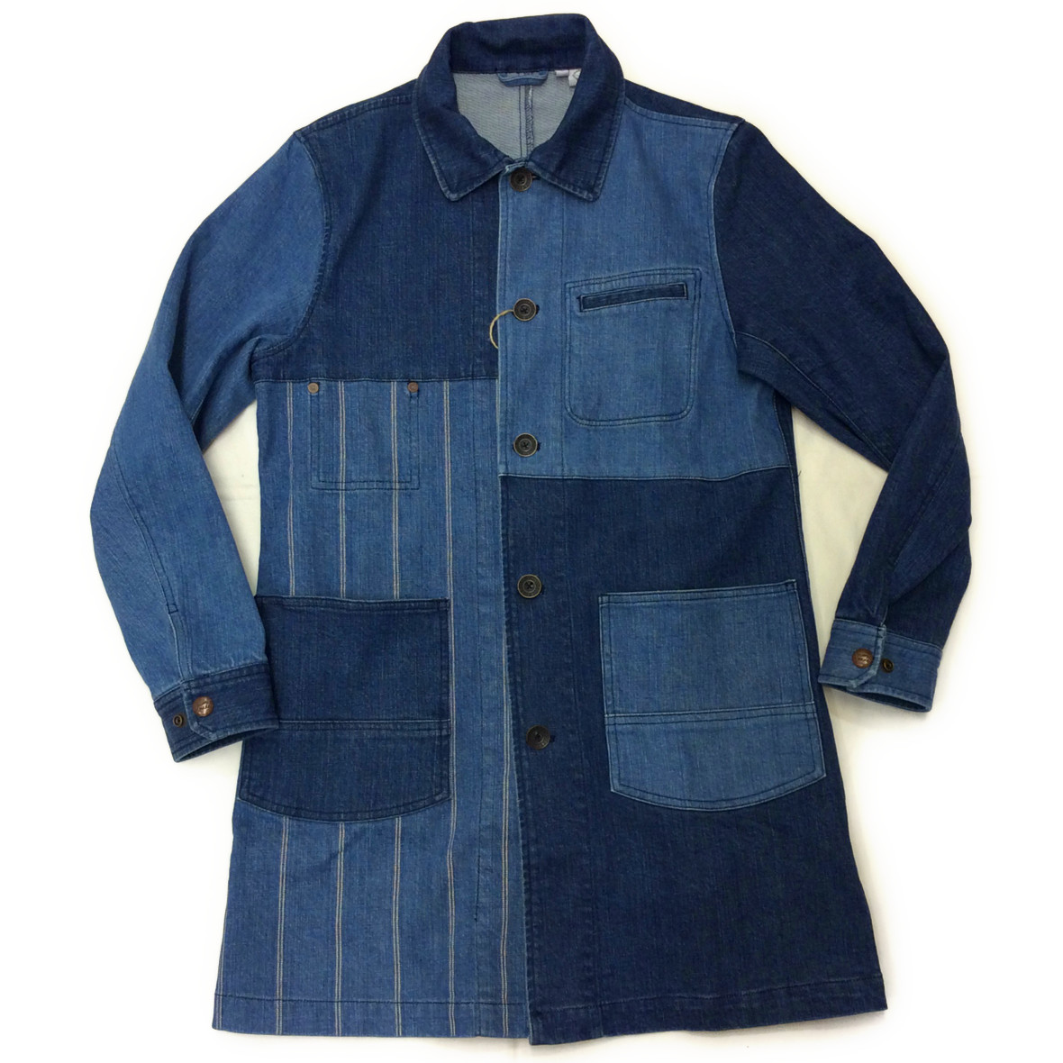 楽天市場 Grn メンズ Re デニム ショップコート パッチワーク リメイク Gama