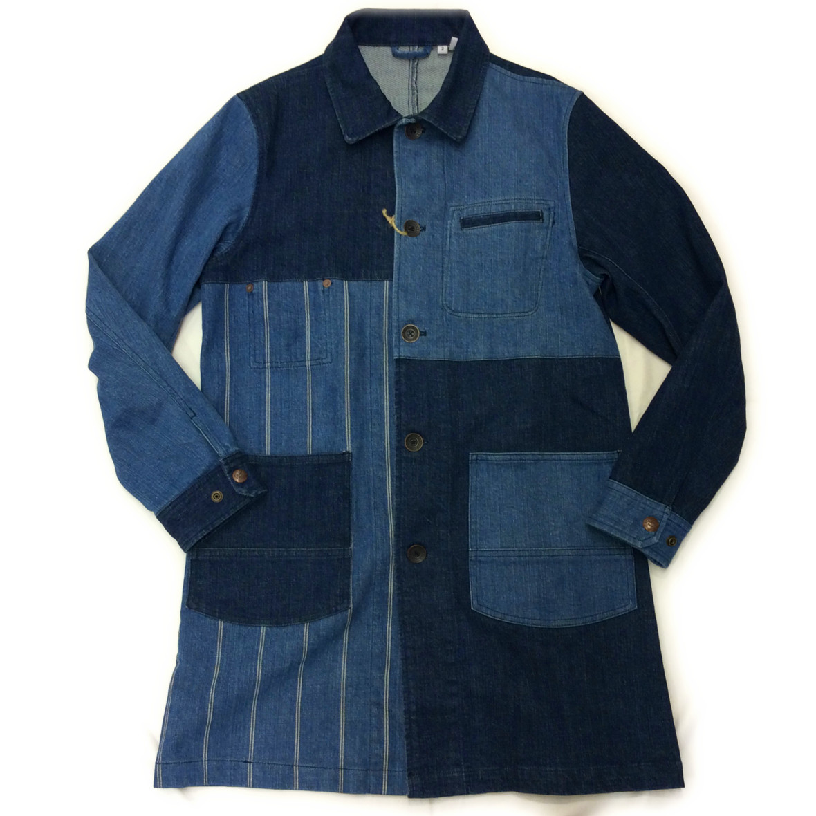 楽天市場 Grn メンズ Re デニム ショップコート パッチワーク リメイク Gama 楽天市場 Grn メンズ Re デニム ショップコート パッチワーク リメイク Gama
