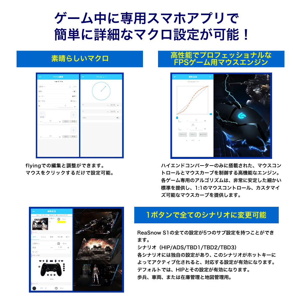 楽天市場 楽天1位 高評価レビュー4 78実績 Reasnow S1 Ps5対応 21年最新版ゲーミングコンバーター アンチリコイル搭載 Ps5 Ps4 Ps3 Nintendo Switch Xboxone Xbox360 安心の日本語マニュアル マウスやキーボードなど自由自在に接続可能 送料無料 ゲーム