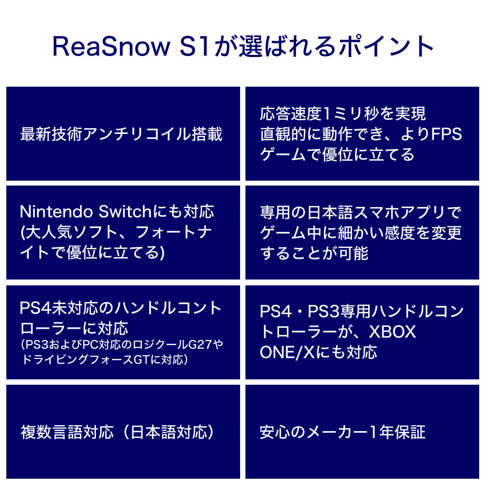 楽天市場 ランキング1位 高評価レビュー4 91実績 Reasnow S1 Ps5対応 21年最新版ゲーミングコンバーター アンチリコイル搭載 Ps5 Ps4 Ps3 Nintendo Switch Xboxone Xbox360 安心の日本語マニュアル マウスやキーボードなど自由自在に接続可能 送料無料 ゲーム