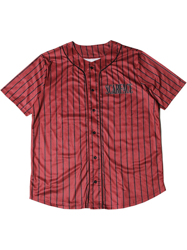 【楽天市場】【インポート】SCARFACE BASEBALL MESH S/S SHIRTS maroon/black スカーフェイス