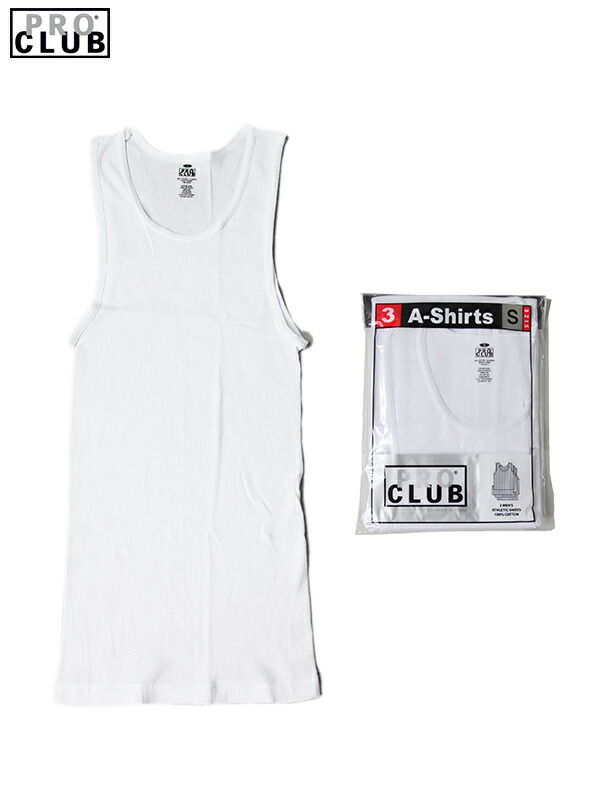 660円 信憑 PRO CLUB Shirts TANKTOP 3P-PACK プロクラブ A タンクトップ 3枚入り ホワイト 白