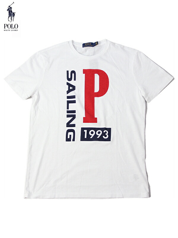 【US買い付け正規品】POLO Ralph Lauren ポロ ラルフローレン SAILING1993 "P"LOGO S/S TEE white セーリング ロゴ Tシャツ ホワイト｜game clothing