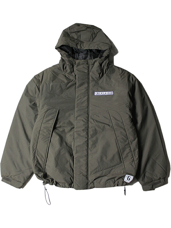 game clothing ORIGINAL BLOCK LOGO HOODED JACKET olive ゲームクロージング フード ジャケット中綿 オリーブ