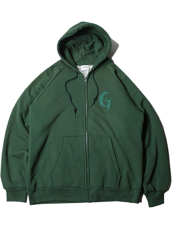 game clothing ORIGINAL \"Mr.G\" LOGO LOGO CAMBER ZIP dark green ゲームクロージング オリジナル キャンバー フルジップアップパーカー ダークグリーン