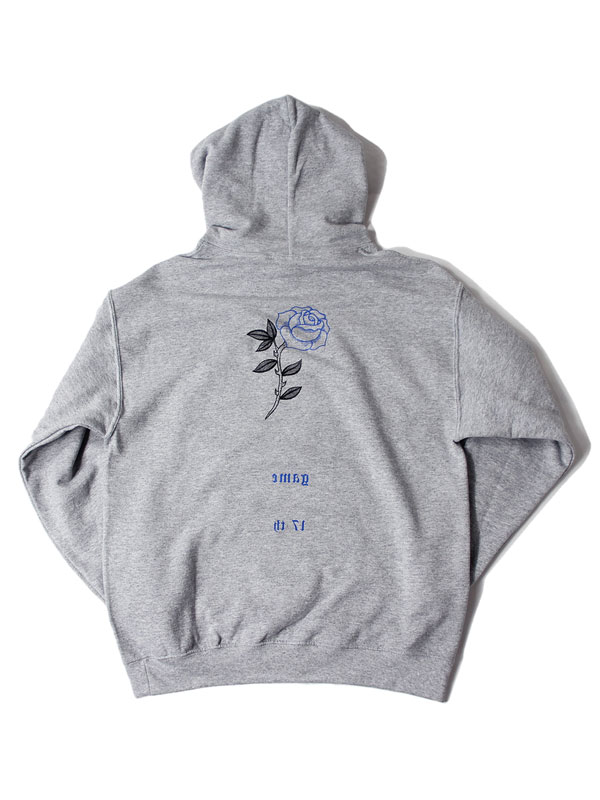 game clothing 17th Anniversary \" ROSE \"" PULLOVER HOODIE ox.gray ゲームクロージング ティーシャツパーカー オックスフォード薄墨色"