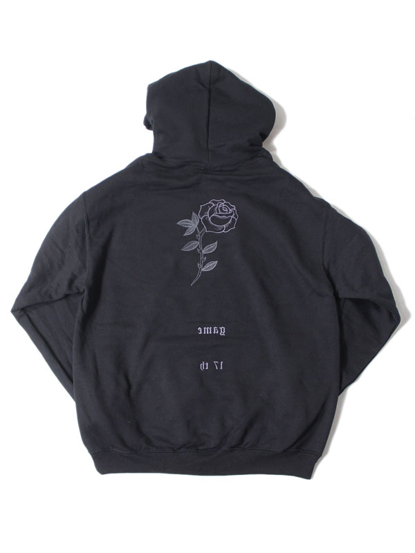 game clothing 17th Anniversary \" ROSE \"" PULLOVER HOODIE black 競り合い クロージング ティーシャツパーカー 黒いこと"