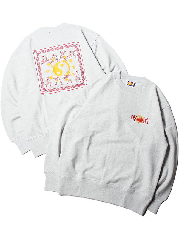 WANDERMAN TOKYO KUNG FU CREW NECK SWEAT SHIRTS gray ワンダーマン クルーネックスウェット アッシュ グレー