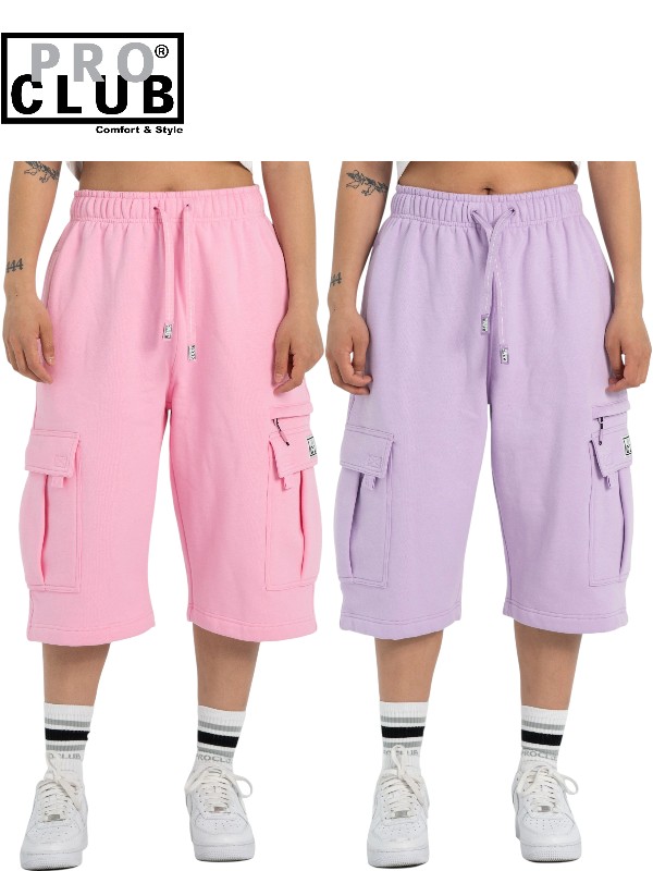 【USひな形】PRO CLUB OG CARGO SWEAT SHORT PANTS lavender / pink 労働者階級野球クラブ 底抜け騒ぎ 積貨委託貨物 汗水 遊撃手ズボン下 ラベンダー / さくら色 ビックサイズ 大層らしい大きさ 亜米利加 裏起毛