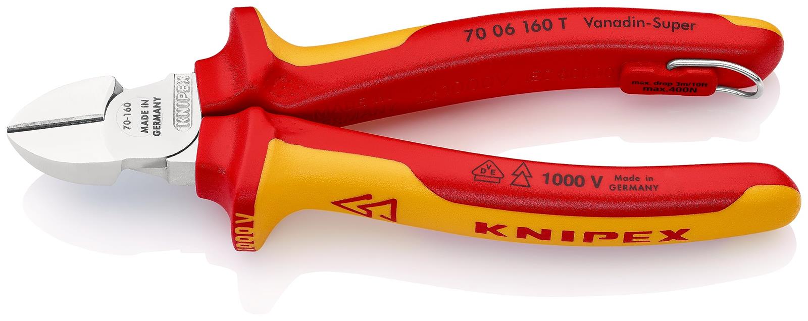 クニペックス KNIPEX ニッパー 7006-160TBK 絶縁斜ニッパー 落下防止 (BK) 7,779円