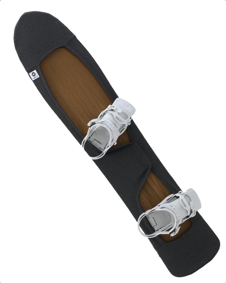 MONS For Powder Board Knit Cover スノーボード用ニットカバー ソールカバー ビンディング付けたまま ベルクロストラップ式｜ファブリックソフト 通気性 伸縮性 ヘザーグレー（台湾製） (Small)